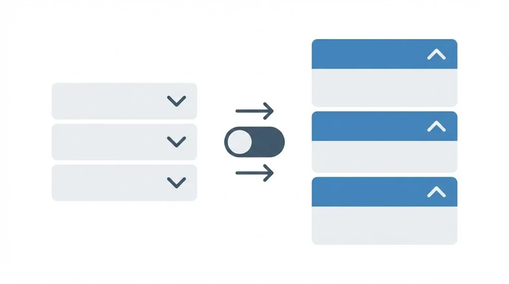アコーディオンの開閉状態を制御する