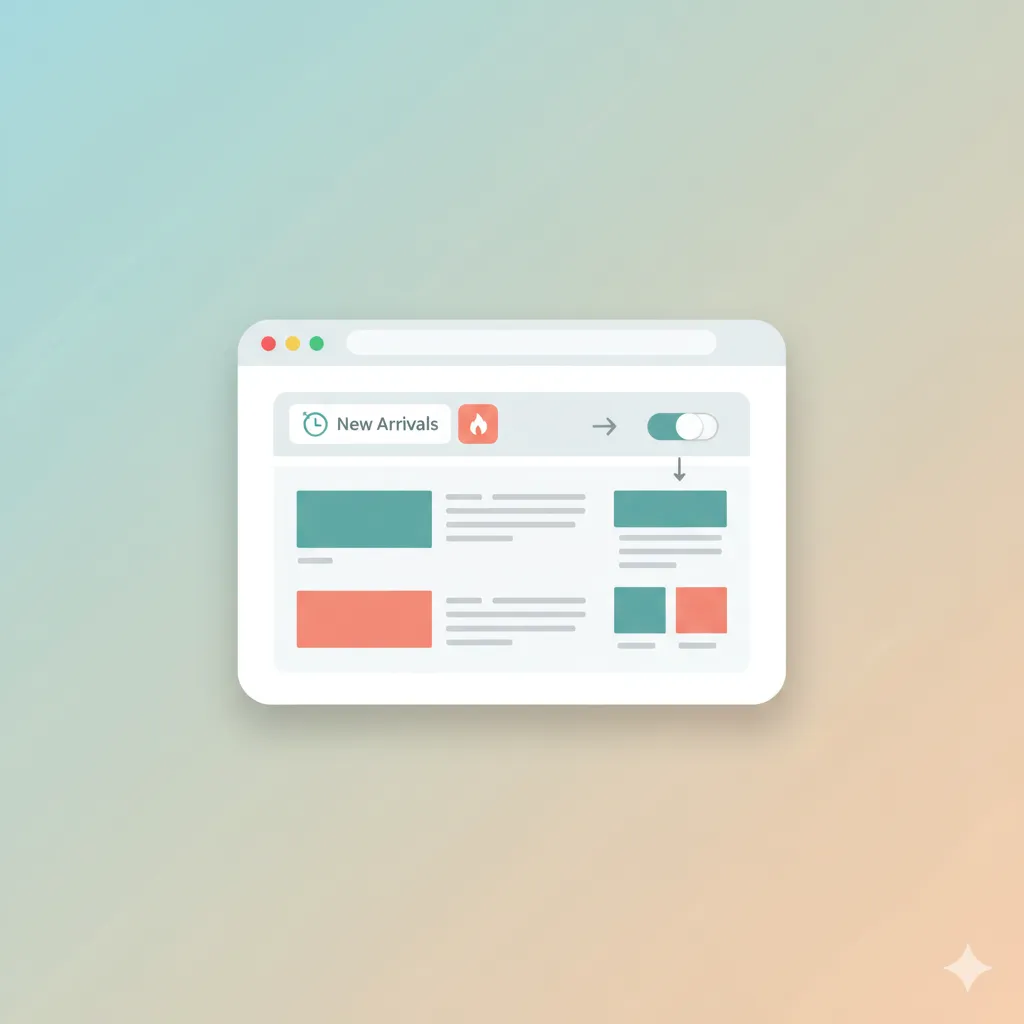「新着・人気記事」の切り替えリスト作成