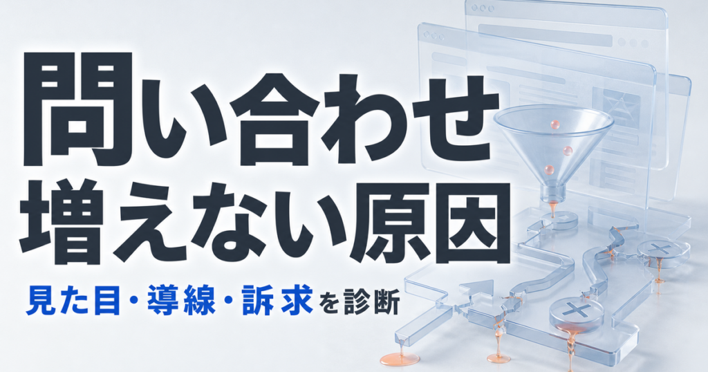 ホームページから問い合わせが増えない原因を診断するアイキャッチ画像
