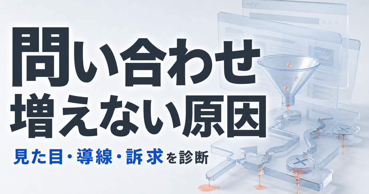 ホームページから問い合わせが増えない原因を診断するアイキャッチ画像